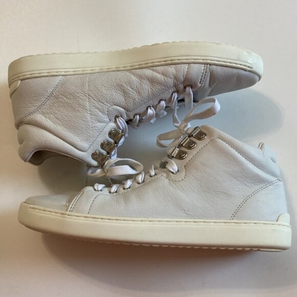 Rag & Bone White High Top Leather Sneakers Size 37  Designer Shoes - Picture 3 of 12
